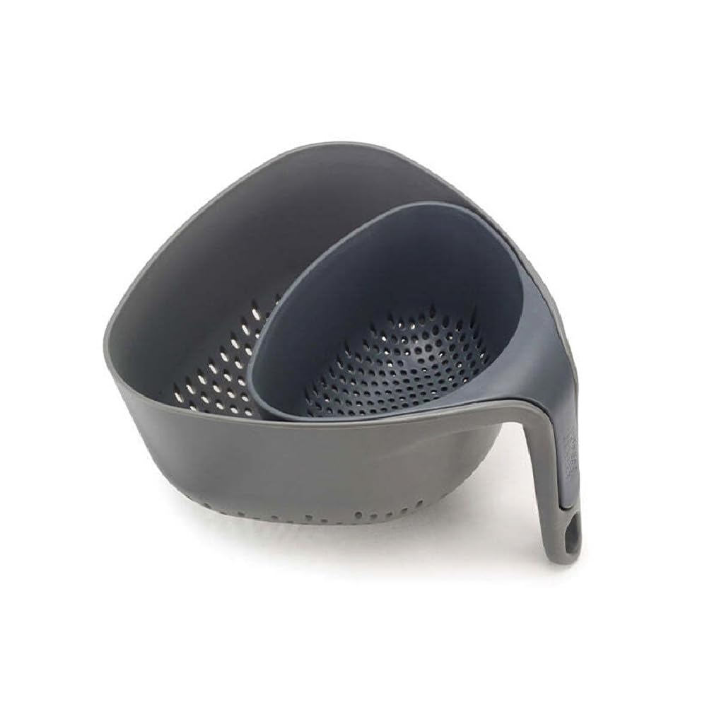 Joseph Joseph Nest Set of 2 Colanders, Food Strainer, Space Saving, Stackable - Grey