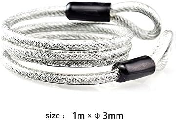 Flex Multi-use Lightweight Security Steel Looped Cable Lock Cable 1M