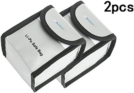 Noiposi 2pcs Battery Fireproof Explosionproof Charge & Storage Lipo Safe Bag for DJI Mavic Pro 100x75x115mm ¡­