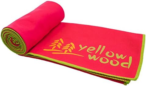 Quick Dry Microfiber Travel Towel. Super Absorbent Gym Bath Towel. Compact Lightweight Fast Drying Beach Towel. (Pink/Green, 20 x 40 inch)
