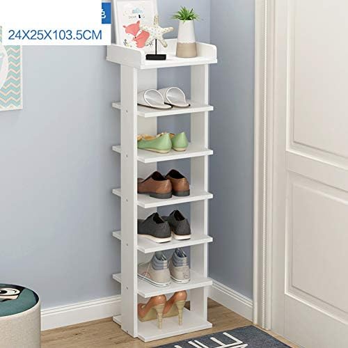 XAQYAN Corner Storage Shelf, Doorway Shoe Cabinet, Household Multifunction Corner Shoe Racks, Ideal for Hallway, Living Room and Corridor-White 7 Tier