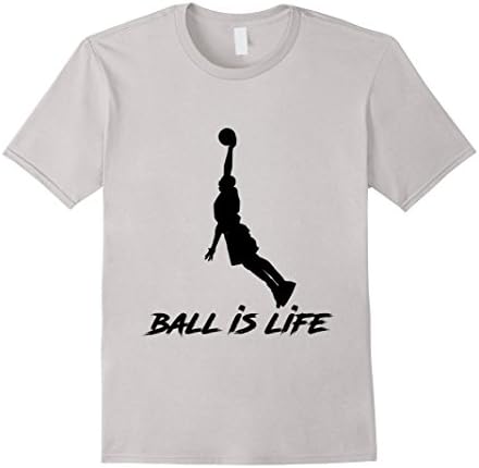 Mens Basketball is Life - Ball is Life Graphic Tee Shirt Small Silver