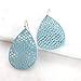 Humble Chic Vegan Leather Earrings for Women - Teardrop Leaf Dangle Statement Filigree Dangling Lightweight Boho Vintage-Style Drops, Aqua Teardrop, Light Blue, Mint, Gold-Tone