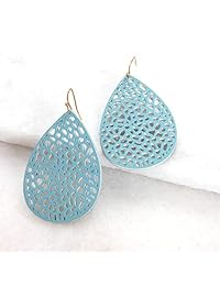 Humble Chic - Pendientes de piel vegana para mujer, diseño de lágrima