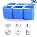 Ice Shot Glass Mold, 2 Pack 6-cups Square Blue Ice Cube Tray, Jelly Tray, Cake Cup Mold, Food Grade Silicone Ice Shot Mould for Christmas Party -Blue