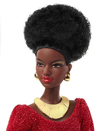 Barbie Signature 40th Anniversary First Black Doll, Approx. 12-in, Wearing Red Gown, with