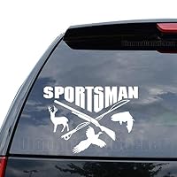 DiamondCutStickerz Sportsman Fishing Hunting Decal Sticker Car Truck Motorcycle Window Ipad Laptop Wall Decor - Size (22 inch / 56 cm Wide) - Color (Gloss White)