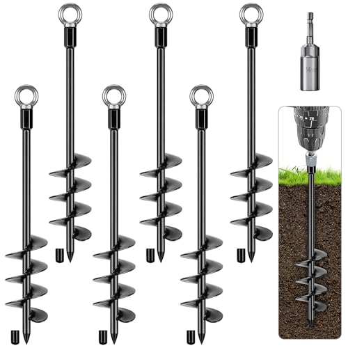 BeneLabel Bodenanker Schaukel 47cm Trampolin Erdnägel 6 Zeltheringe/Schwarz