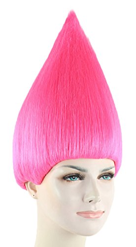 Trolls Hair Wigs w/ Wig Cap Cosplay Costume Party Halloween Colorful Pink Hairpiece for Men,Women - Image 5