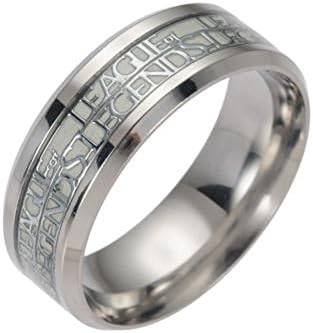 Feixingjewelry Glow in the Dark Silver League of Legends Titanium steel LOL Silver Ring Band (8)