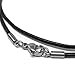 Loralyn Designs Small Simple Stainless Steel Cross Pendant on 20 Inch Black Leather Necklace Cord