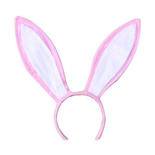 Mwfus Lovely Women Girls Long Rabbit Bunny Ears Headband Halloween Plush Hair Band Accessory