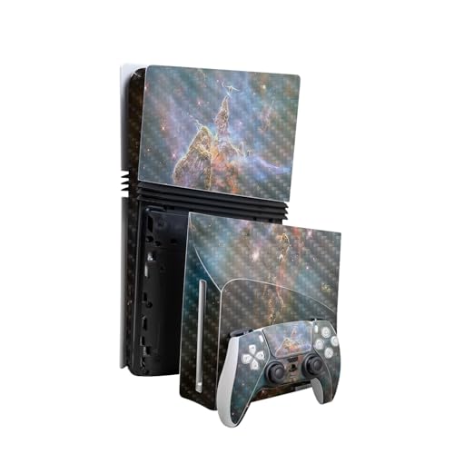 Carbon Fiber Skin Compatible with PlayStation 5 Pro Bundle + Disc Drive for PS5…