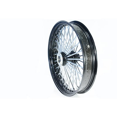 Black and Chrome Ultima King Spoke 21" x 3.5" Front Wheel for 2000-2006 Harley and Custom