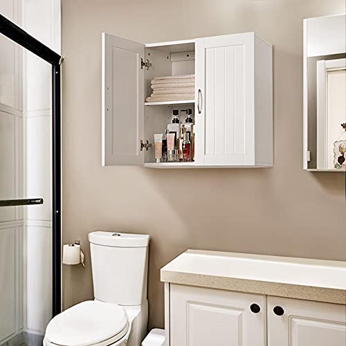 Yaheetech Bathroom Medicine 2 Door Wall Mounted Storage