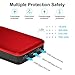 Portable Charger, Vancely 10000mAh Small Powerbank, High Capacity 4.8A Dual USB Battery Pack, Fast Charging External Battery with LED Indicator Power Bank Compatible for iPhone, Samsung, Huawei (Red)