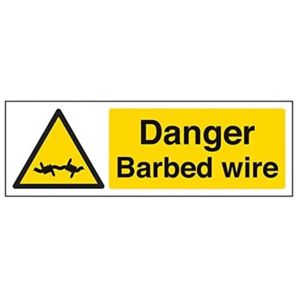 V Safety Eco Friendly Warning General - Danger Barbed Wire - 300 X 100mm