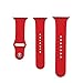 Apple watch band,Soft Silicone Sport Style Replacement for 38mm Apple Watch All Models-2 Lengths-red