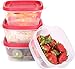 Utopia Kitchen 80 Piece Container Set (40 Containers + 40 Lids) Square Food Container - Red Lid - Snap Lid - Microwave, Dishwasher & Freezer