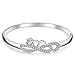 Menton Ezil Love Encounter Crystals Bangle Bracelets White Gold Plated Adjustable Hinged Jewelry (Infinity Love)