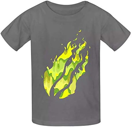 TIFOUTY Youth Slime Preston Fire Nation Playz Gamer Flame 3D Print Crew Neck Short Sleeve T-Shirts Casual Soft Tee