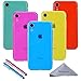 Wisdompro Case for iPhone XR, Bundle of 5 Pack Extra Thin Slim Jelly Soft TPU Gel Protective Case Cover for Apple iPhone XR (Blue, Aqua Blue, Hot Pink, Yellow, Red)- Transparent Color