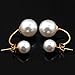 Crystalline Azuria Double Cycle Stud Jacket Earrings with Simulated White Pearls 18K Rose Gold Plated for Women
