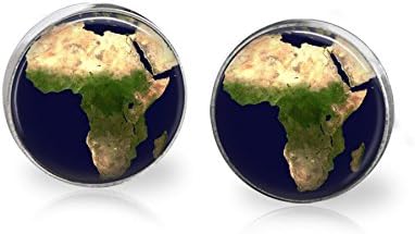African Continent Map Stud Earrings Stainless Steel 12mm