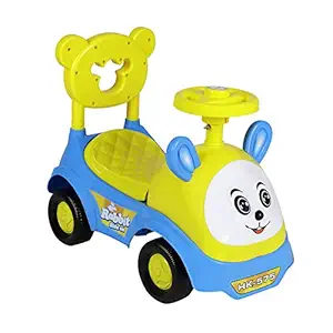 Fun Ride Kids Push Car Rabbit Toy Car Backrest and Under Seat Storage Utility Box with Music Horn for Baby (Age 1 to 3 Years, Blue)