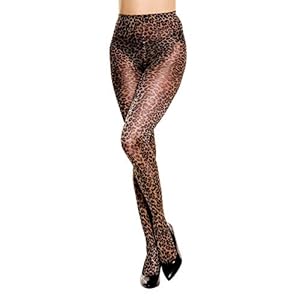 41h8AMM6B5L. SS300 PrettyLoveHose Mallas Jacquard con estampado de animales de leopardo (negro, leopardo, gris) 41h8AMM6B5L. SS300