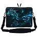 Meffort Inc 15 15.6 inch Neoprene Laptop Sleeve Bag Carrying Case with Hidden Handle and Adjustable Shoulder Strap - Blue Dragon Design