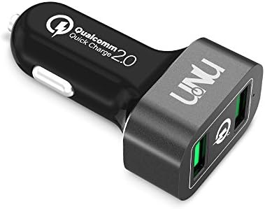 Quick Charge 2.0 Car Charger, UNU Dual USB Car Charger Power Charging 36W QC 2.0 2-Port for Samsung Galaxy S8/S8+, Note 8, iPhone 7, 6s 6 Plus, iPad Pro/Mini, LG G6, HTC, Nexus and More Devices