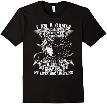 Mens I Am A Gamer Gaming TShirt XL Black
