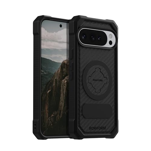 Rokform Compatible with Google Pixel 10 Pro XL Case, Rugged Series Case, Magnetic Cover with RokLock, Drop Tested Armor (Black)