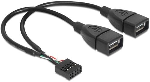 DeLOCK 83292 - cable interface / gender adapters (2xUSB 2.0-A, 10pin, Black, Female / Female)