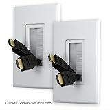 PowerBridge Solutions PB-WPB-2 Cable Management Brush Wall Plate, Decora Style, Cable Pass Through, 2-Pack