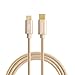 CableCreation USB C to Micro USB, USB Type C to Micro USB 2.0 Charging & Data Cable, USB Type C Devices to Android Devices, 1.2m/4 feet, Gold Braided with Aluminum