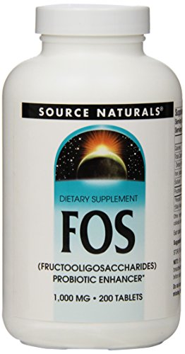 Source Naturals FOS Fructooligosaccharides 1000mg, Probiotic Enhancer, 200 Tablets