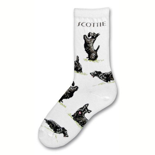 For Bare Feet Women's FBF Originals Novelty Dog Socks, Scottie Poses, Medium