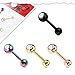 BodyJ4You 4PCS Tongue Ring Barbells CZ Stainless Steel Bar 14G (1.6mm) Piercing