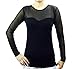 Seamless Sheer Long Sleeve Mesh Sweetheart Neckline Blouse Top Shirt Xs-L