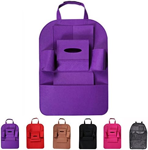 Car Seat Back Organizer,Multi-Pocket Travel Storage Bag, Pocket Storage Fits Your Car, Truck, SUV, or Minivan - Backseat Protection against Dirt, Mud, Snow, & Ice (Purple)