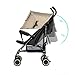 Evezo 2141A Full-Size Ultra Lightweight Umbrella Stroller, Reclining Seat, 5-Point Safety Harness, Canopy, Storage Bin (Taupe Gray) (214-1A)