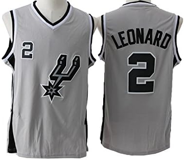 Mens Kawhi Leonard #2 San Antonio Spurs Retro Stitched Jersey gray M