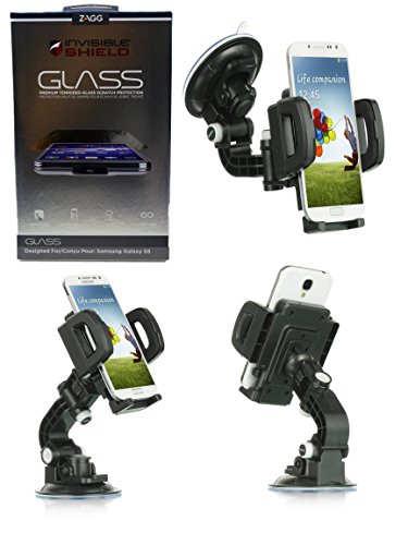 Zagg InvisibleShield Glass Screen Protector for Samsung Galaxy S5 (GS5GLS-F00) Includes Free Car Mount