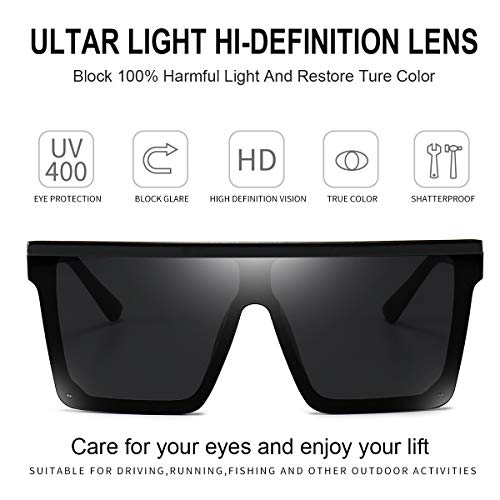 black oversized shades