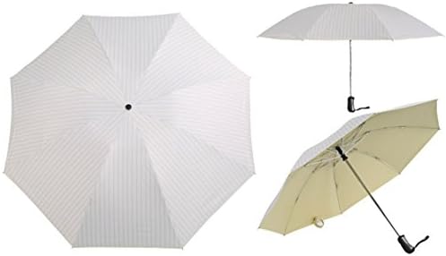 QIANNVSHEN Stripe UV Protection Inverted Folding Umbrella Windproof Auto Open &amp; Close Parasol Yellow