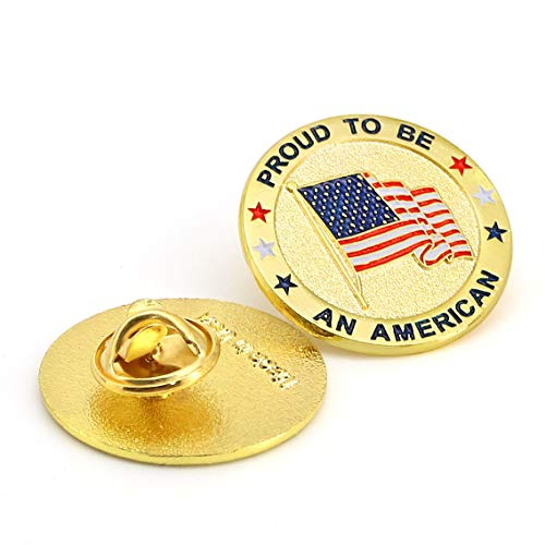 TONOS Round American Flag Pin -Pround to Be an American Pin 10 Pack