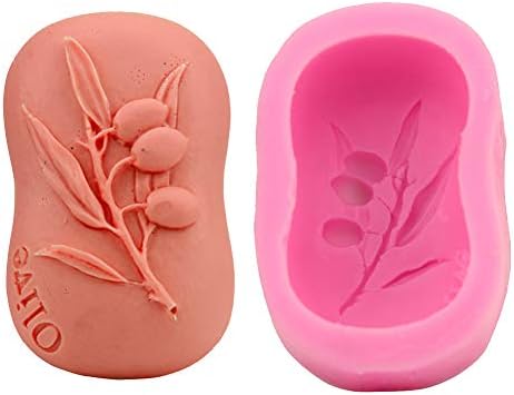 Oinna Olive Fruit Shape Cake Mould Fondant Cupcake Mould Cake Decorating Tools Non Stick Mould for Muffin,Cookie,Sugarcraft,Icing,Candy,Soap DIY Baking (Silicone, 9.2 * 5.6 * 2.9cm)