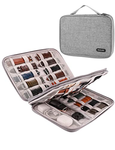 Wearlizer Watch Band Storage Case Hold 35 Straps Portable Organizer Bag Compatible with Apple Watch Band, Pin, Headset and Other Accessories